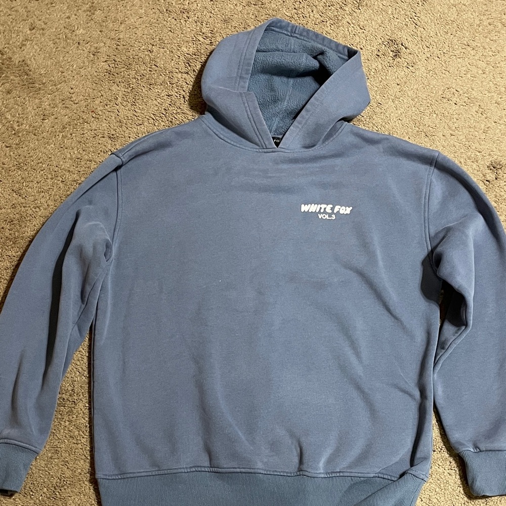 Women’s XS/S White Fox Boutique Blue Hoodie